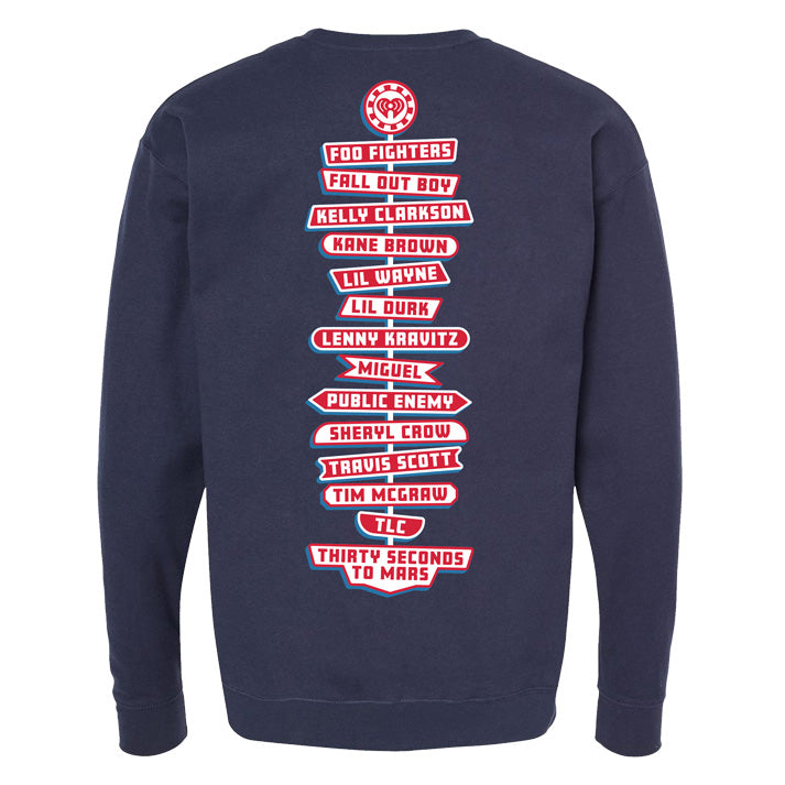 iHeart Radio Music Festival Vegas 2023 Retro Sign Crewneck - Navy