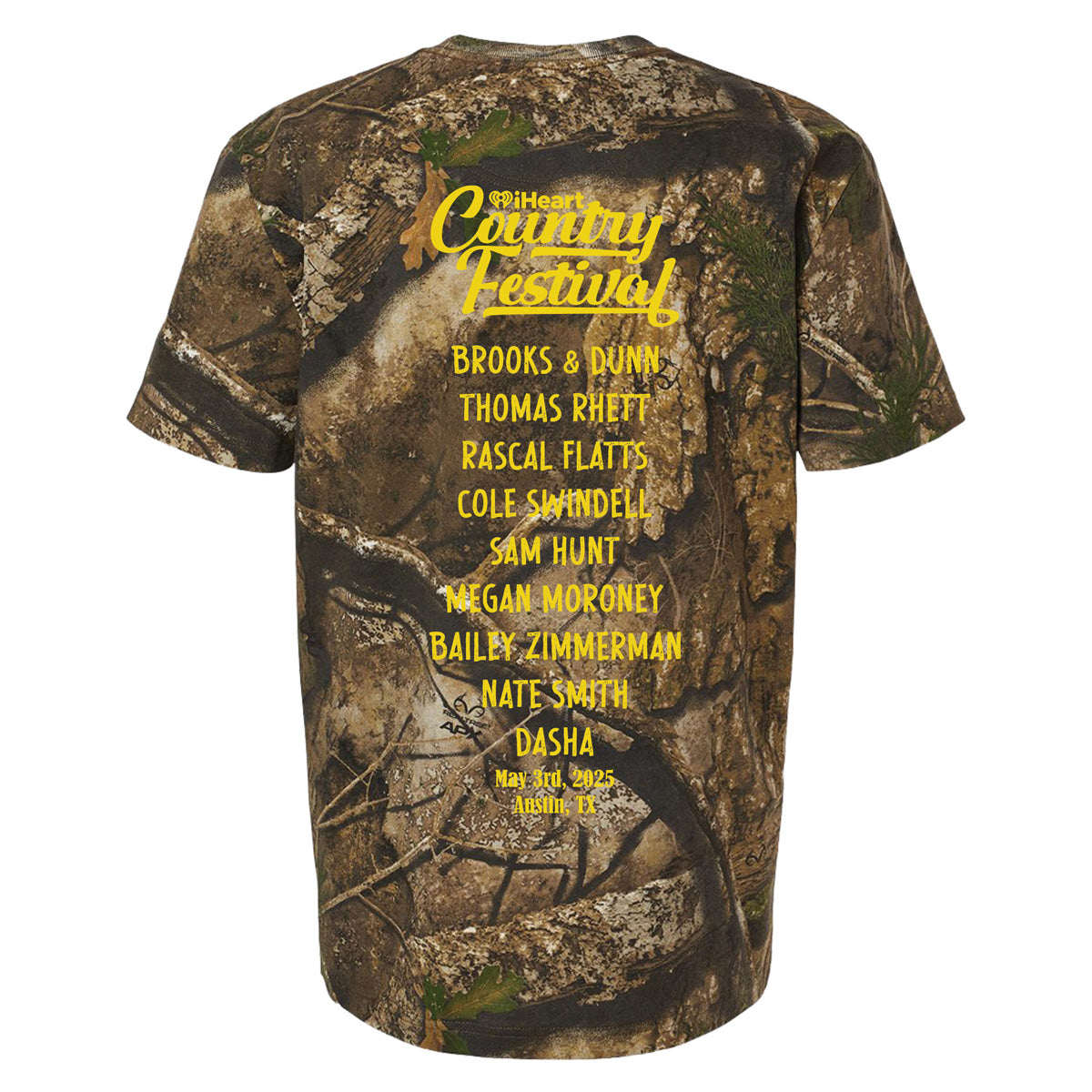 iHeartCountry Festival 2025 Woodland Camo T-Shirt