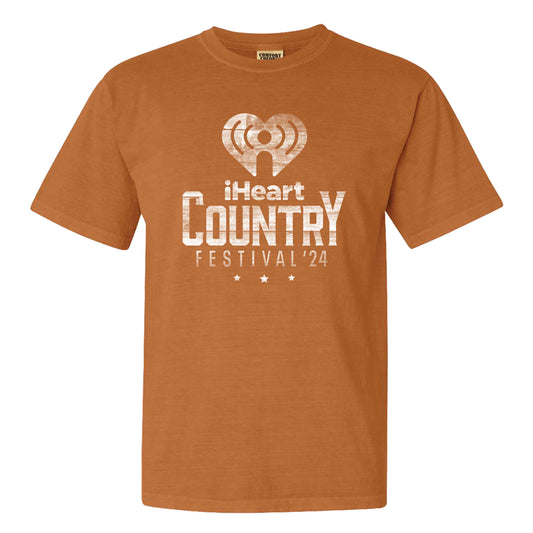 iHeartCountry Festival 2024 Wood Logo Dateback Lineup T-Shirt
