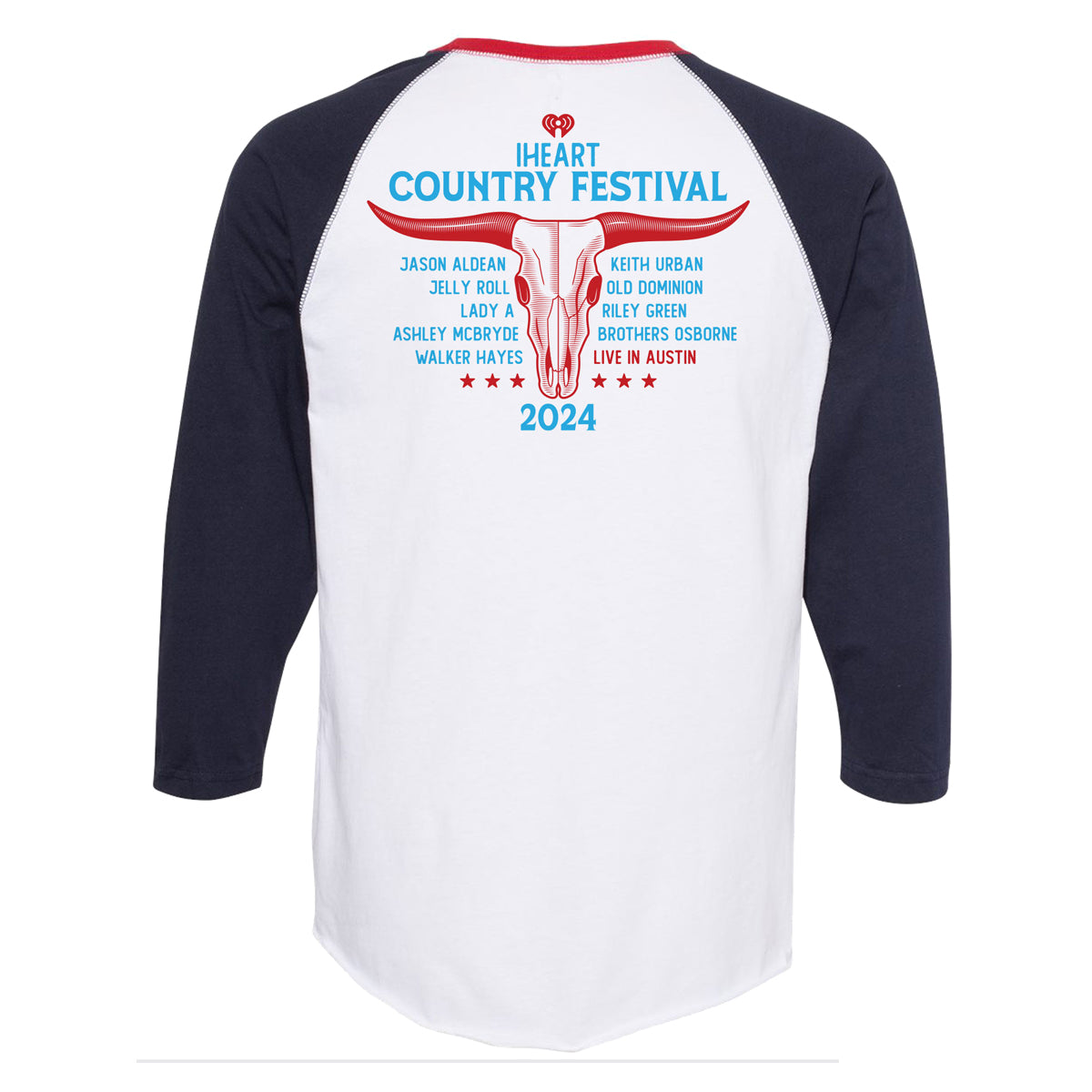 iHeartCountry Festival 2024 Wood Logo Raglan T-Shirt
