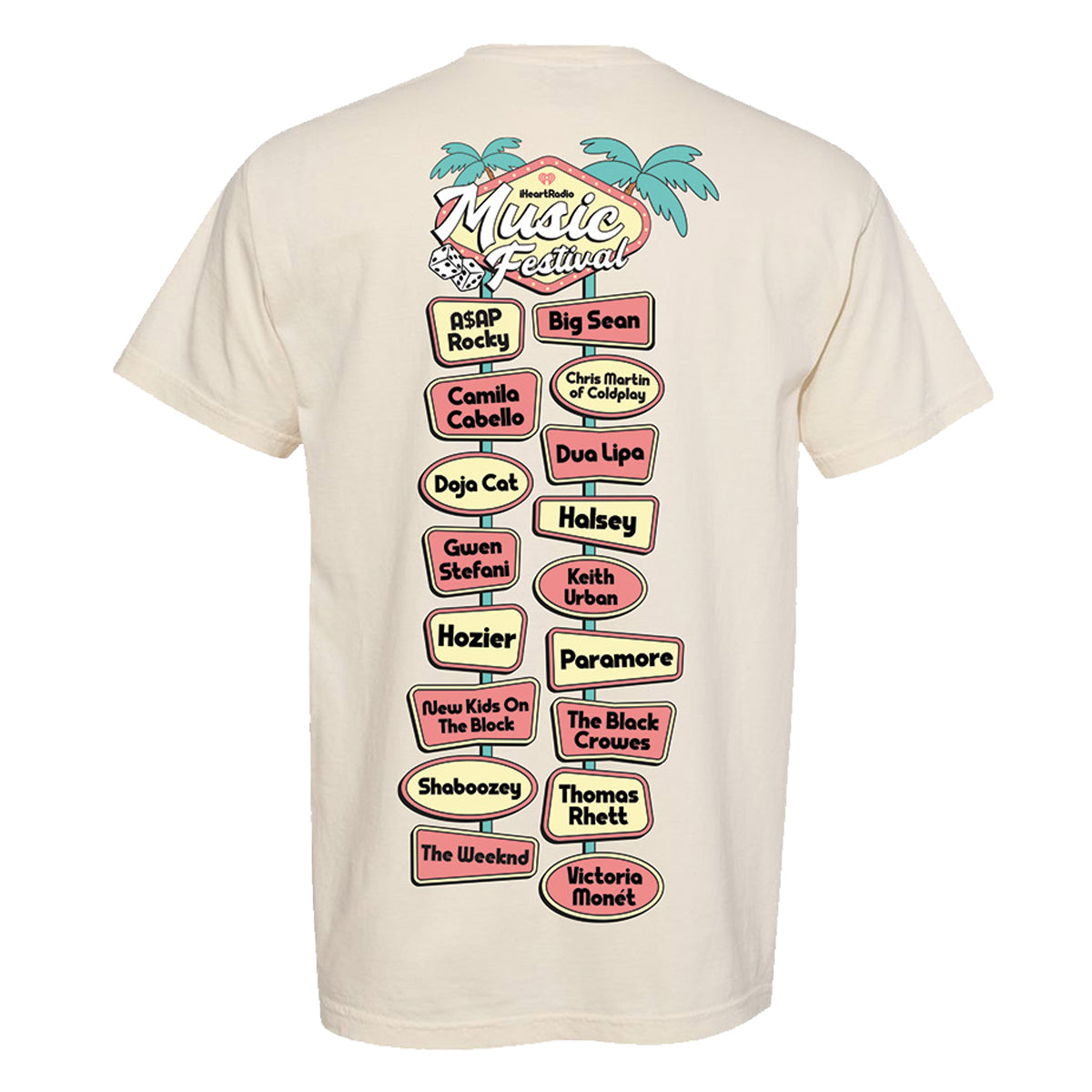 iHeart Radio Music Festival Vegas 2024 Retro Sign Palm Tree Tee