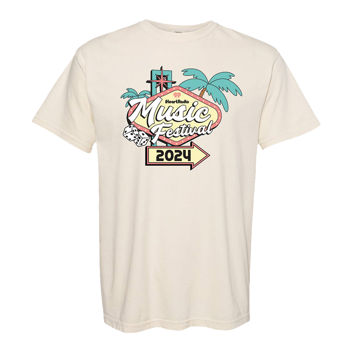 iHeart Radio Music Festival Vegas 2024 Retro Sign Palm Tree Tee