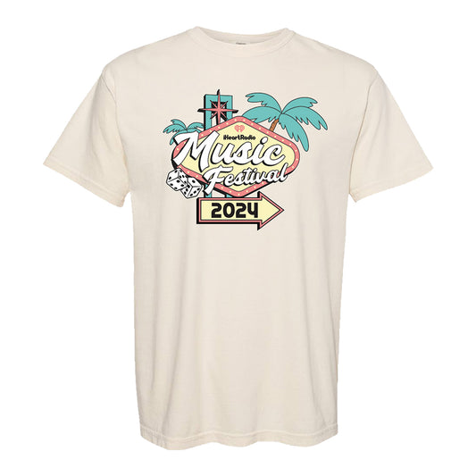 iHeart Radio Music Festival Vegas 2024 Retro Sign Palm Tree Tee