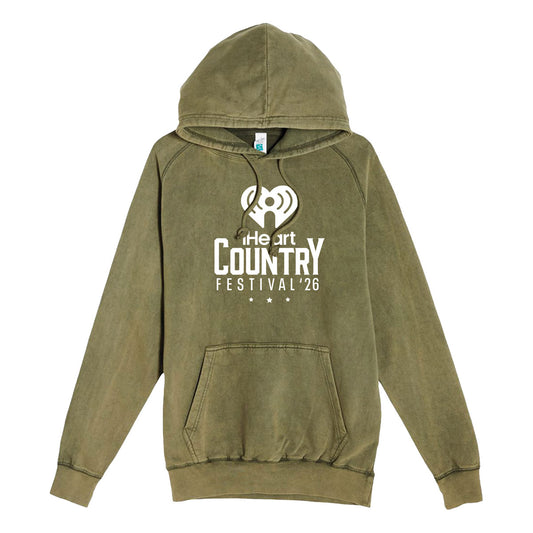 iHeartCountry Festival 2026  Lineup Pullover Hoodie - Vintage Olive